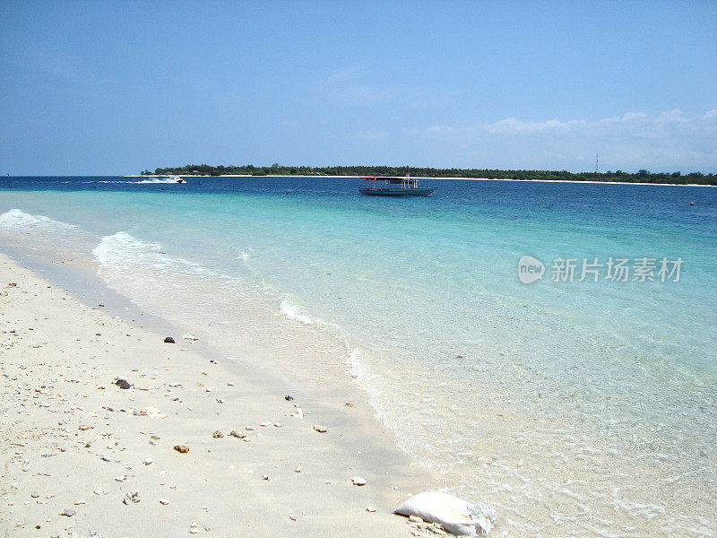 Gili Trawangan的白色海滩，印度尼西亚